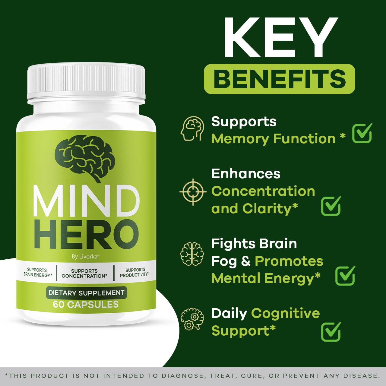 LIVORKA Mind Hero packaging box showing a 5-month supply