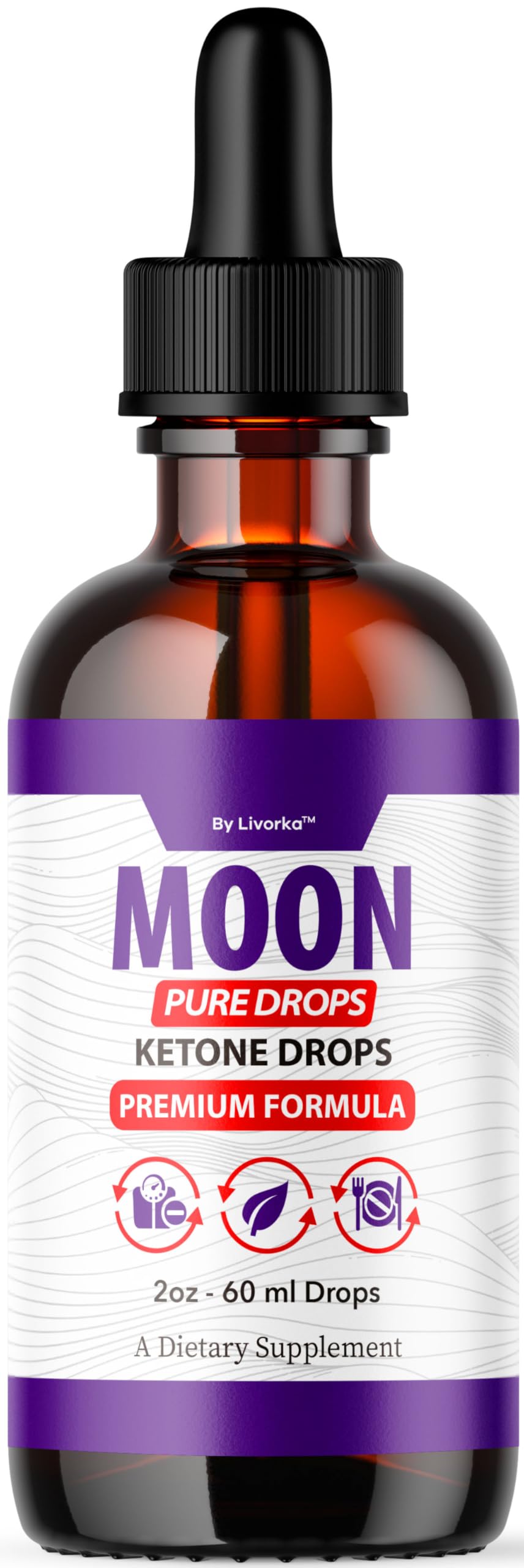 LIVORKA Moon Pure Drops bottle with dropper for easy daily dosing.