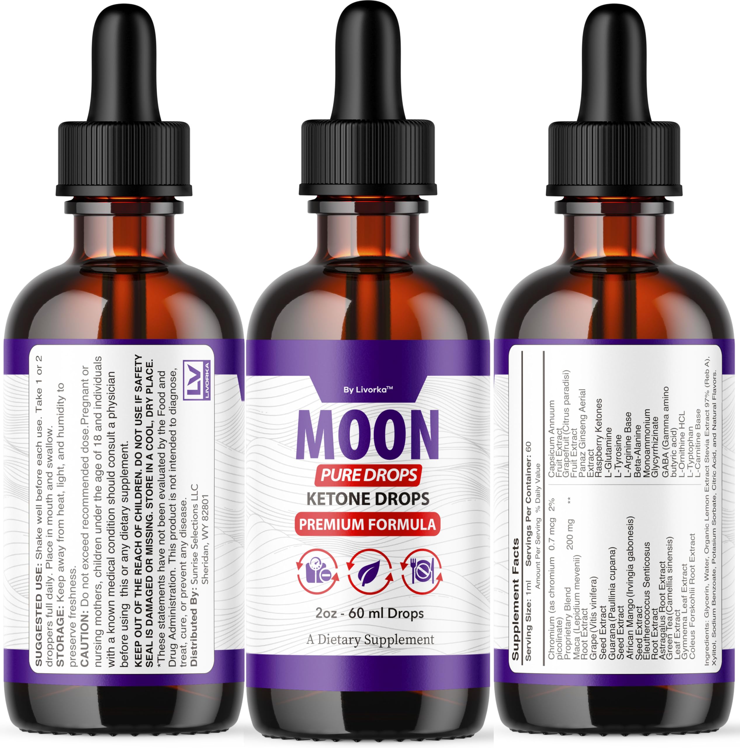 LIVORKA Moon Pure Drops compact bottle ideal for travel.