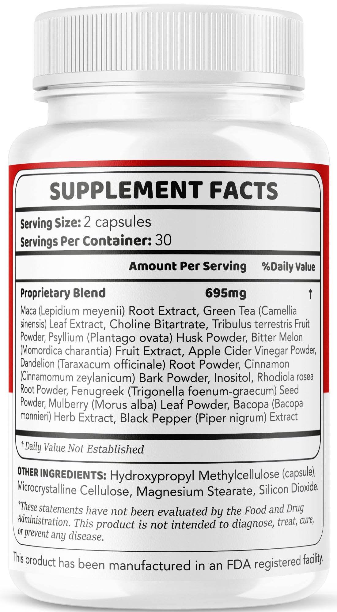 LIVORKA NeoGluco supplement facts on packaging for quick scanning