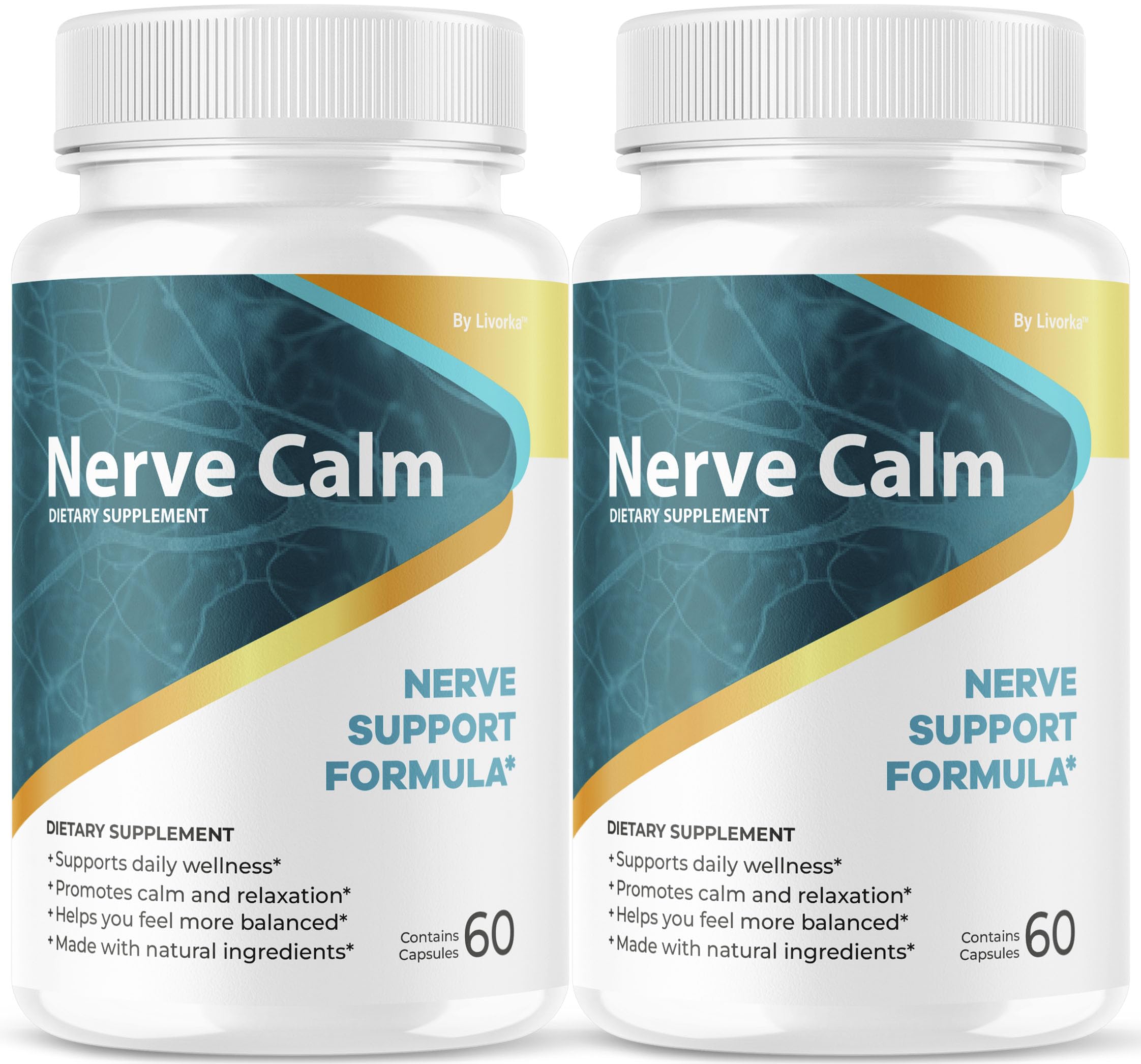 LIVORKA Nerve Calm bottle front view for daily focus and balance.