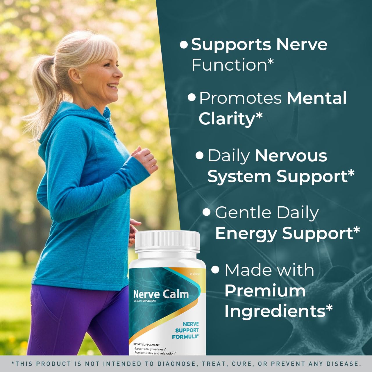 Close-up of LIVORKA Nerve Calm capsules for easy daily use.