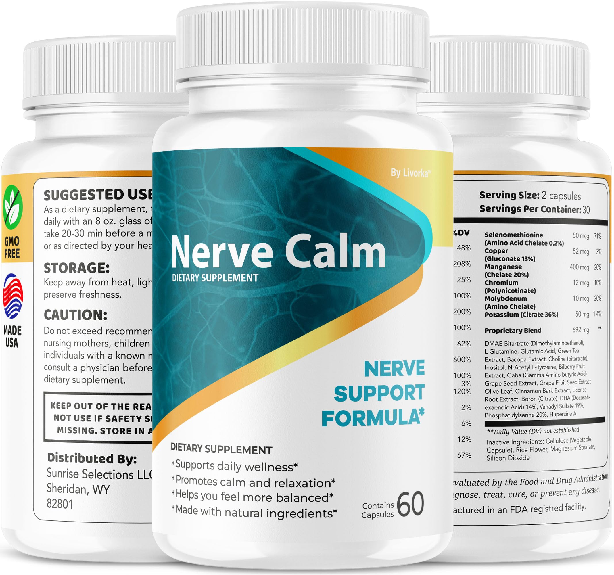 LIVORKA Nerve Calm manufactured in USA GMP facilities