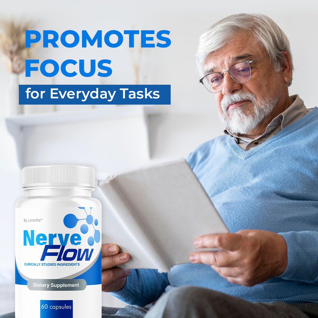 Livorka Nerve Flow daily routine kit with bottle for consistent use.