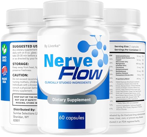 Livorka Nerve Flow packaging with safety and natural ingredients emphasis.