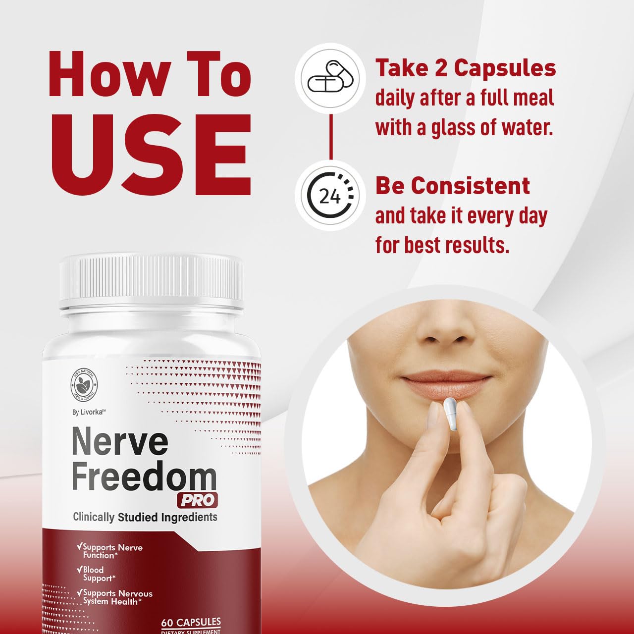 Nerve Freedom Pro label on bottle showcasing advanced formula.