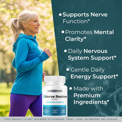 LIVORKA Nerve Restore capsules close-up highlighting convenient daily capsules