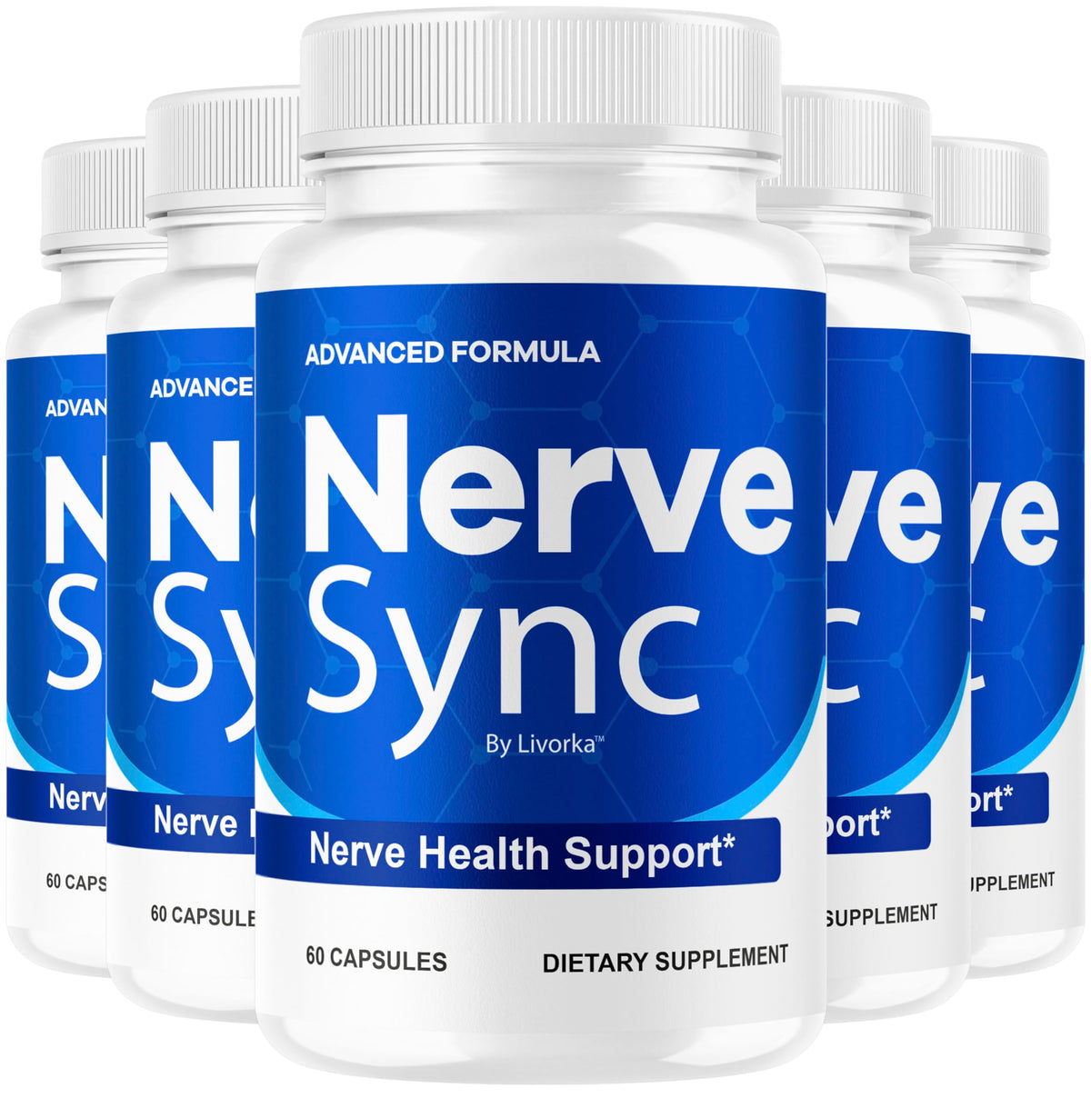LIVORKA Nerve Sync bottle shows daily nerve health support in a premium bottle.