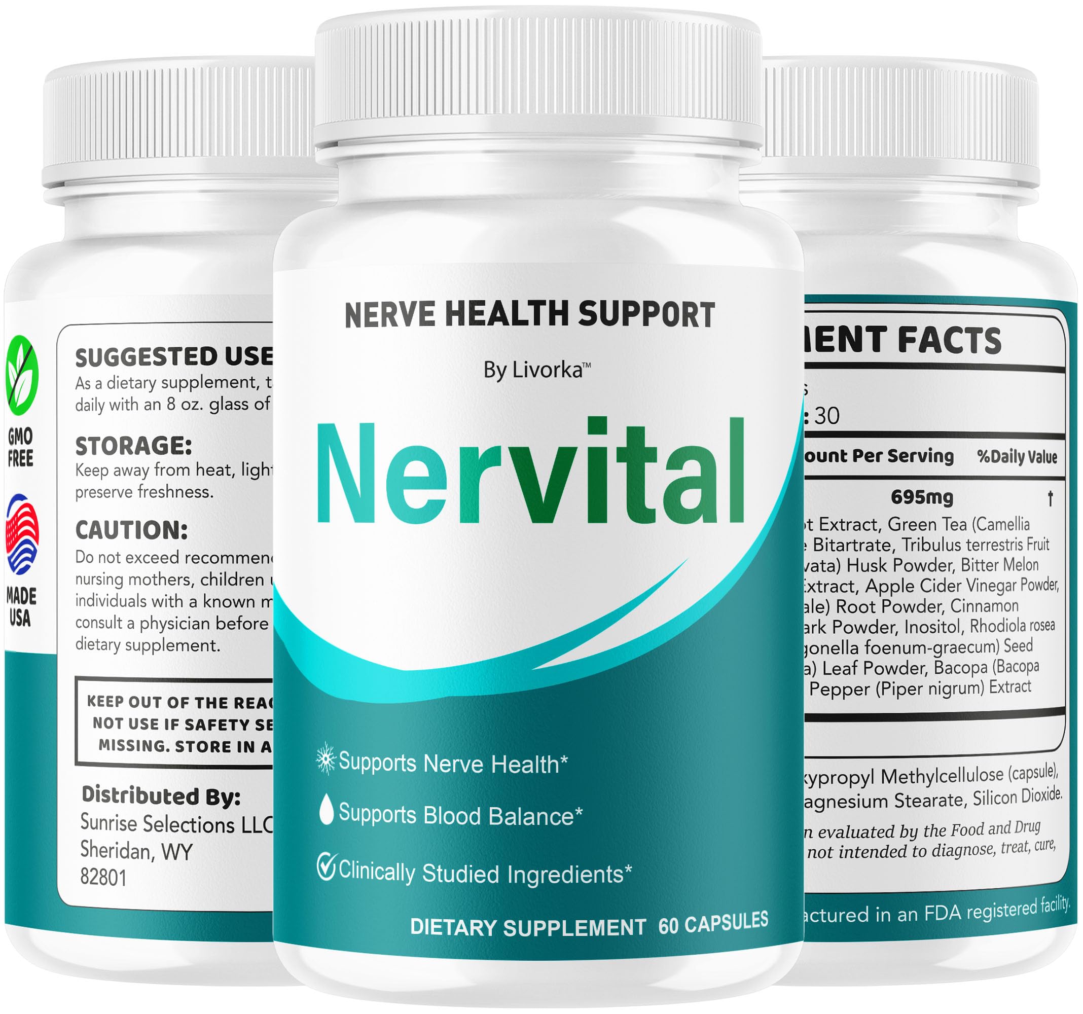 LIVORKA Nervital capsules held in hand for scale and portability