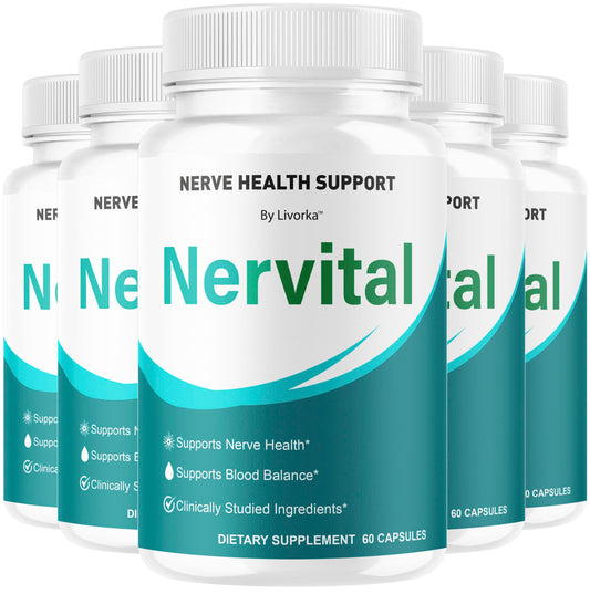 LIVORKA Nervital capsules front view highlighting daily nerve health support
