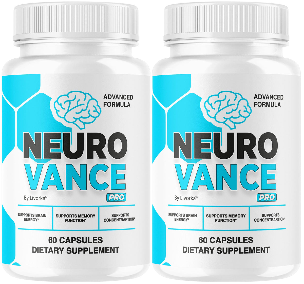 LIVORKA Neuro Vance Pro bottle front shows premium brain support packaging