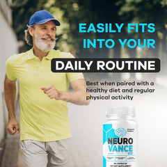LIVORKA Neuro Vance Pro daily doses shown beside a notebook and timer.