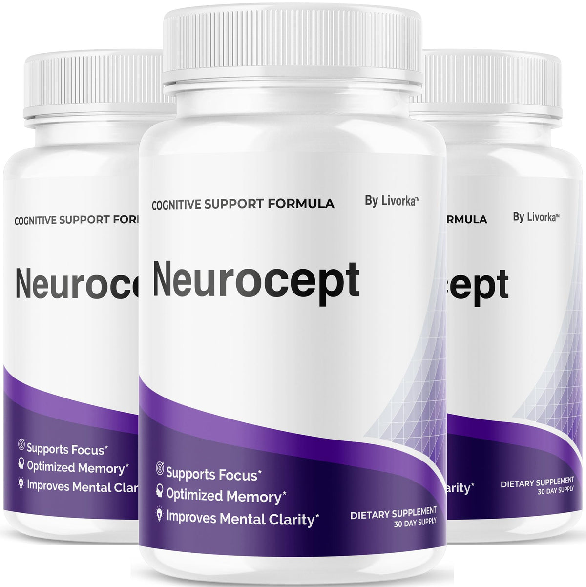 LIVORKA Neurocept bottle front showing premium brain support formula