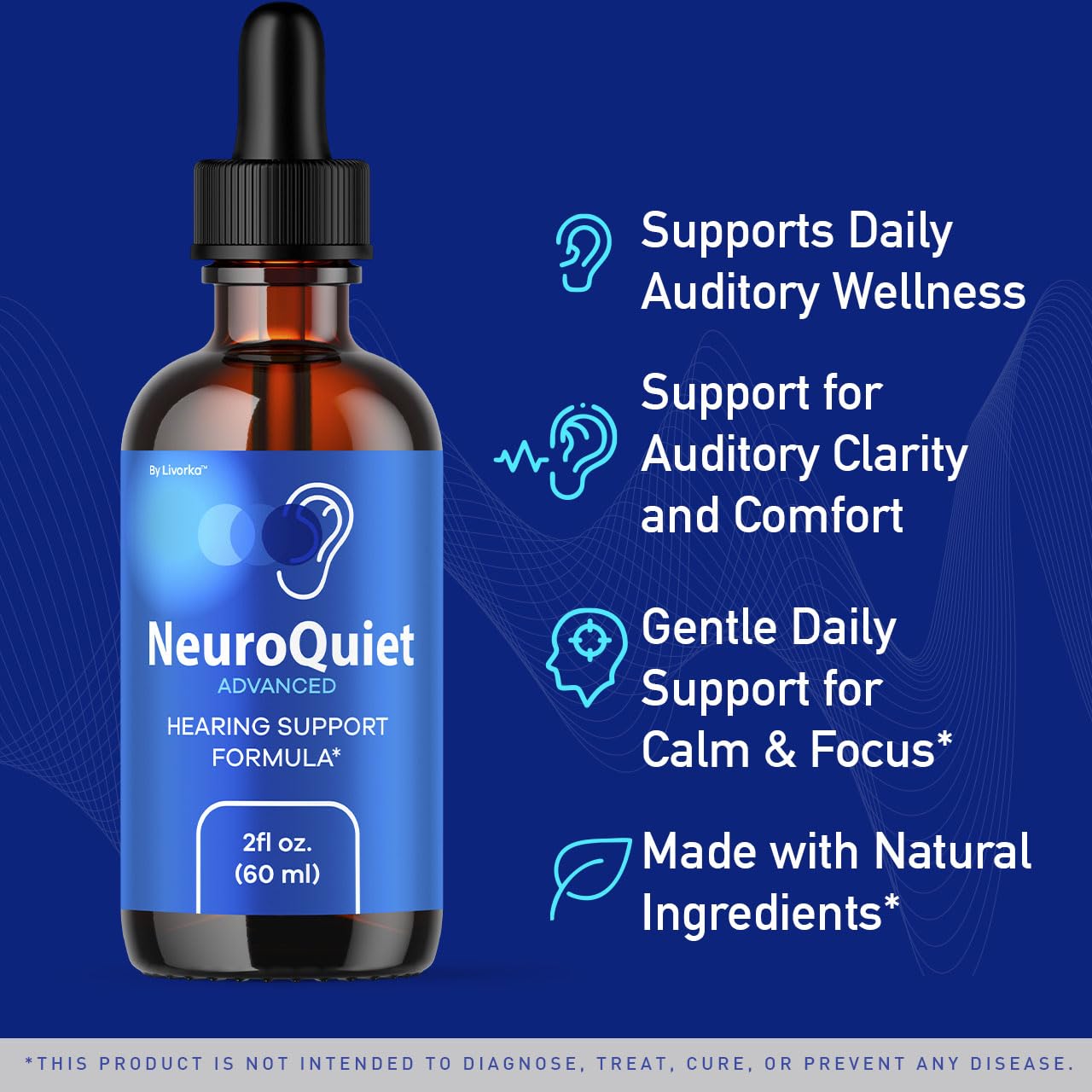 LIVORKA NeuroQuiet Drops 3-pack box showing value and routine