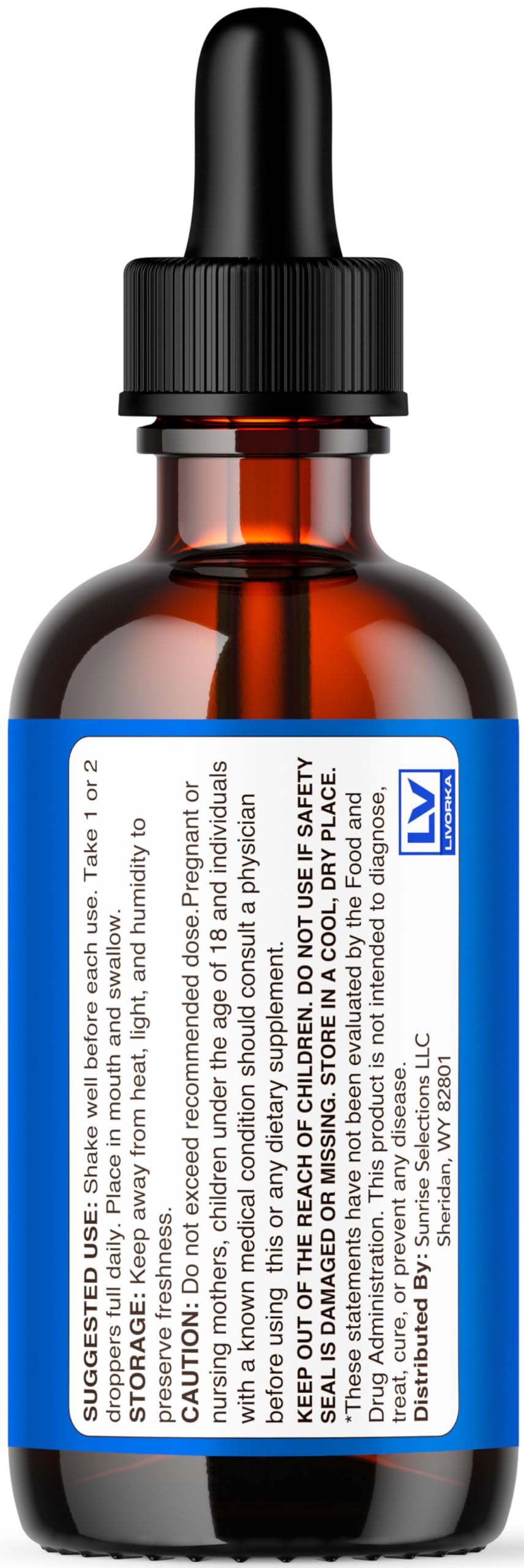 LIVORKA NeuroQuiet Drops dosing guide image illustrating daily use