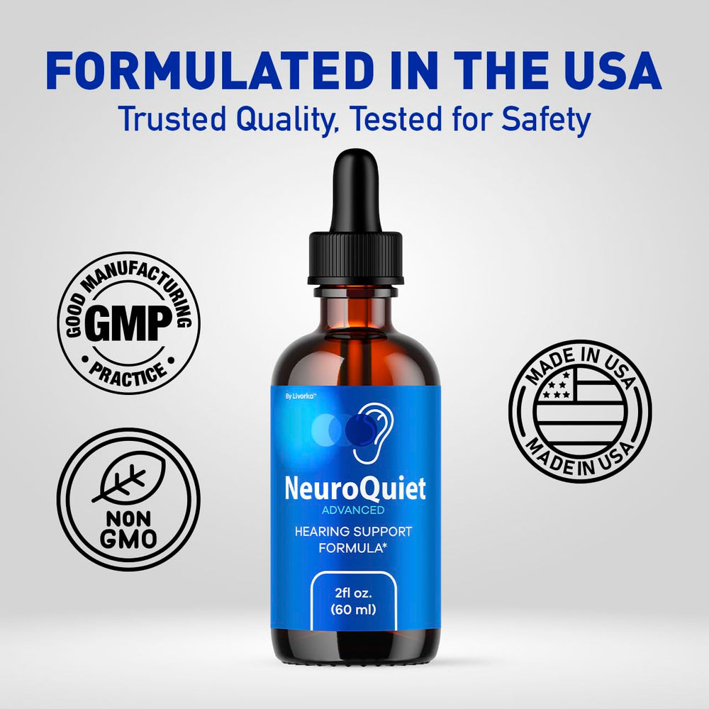LIVORKA NeuroQuiet Drops label detail emphasizing natural formula