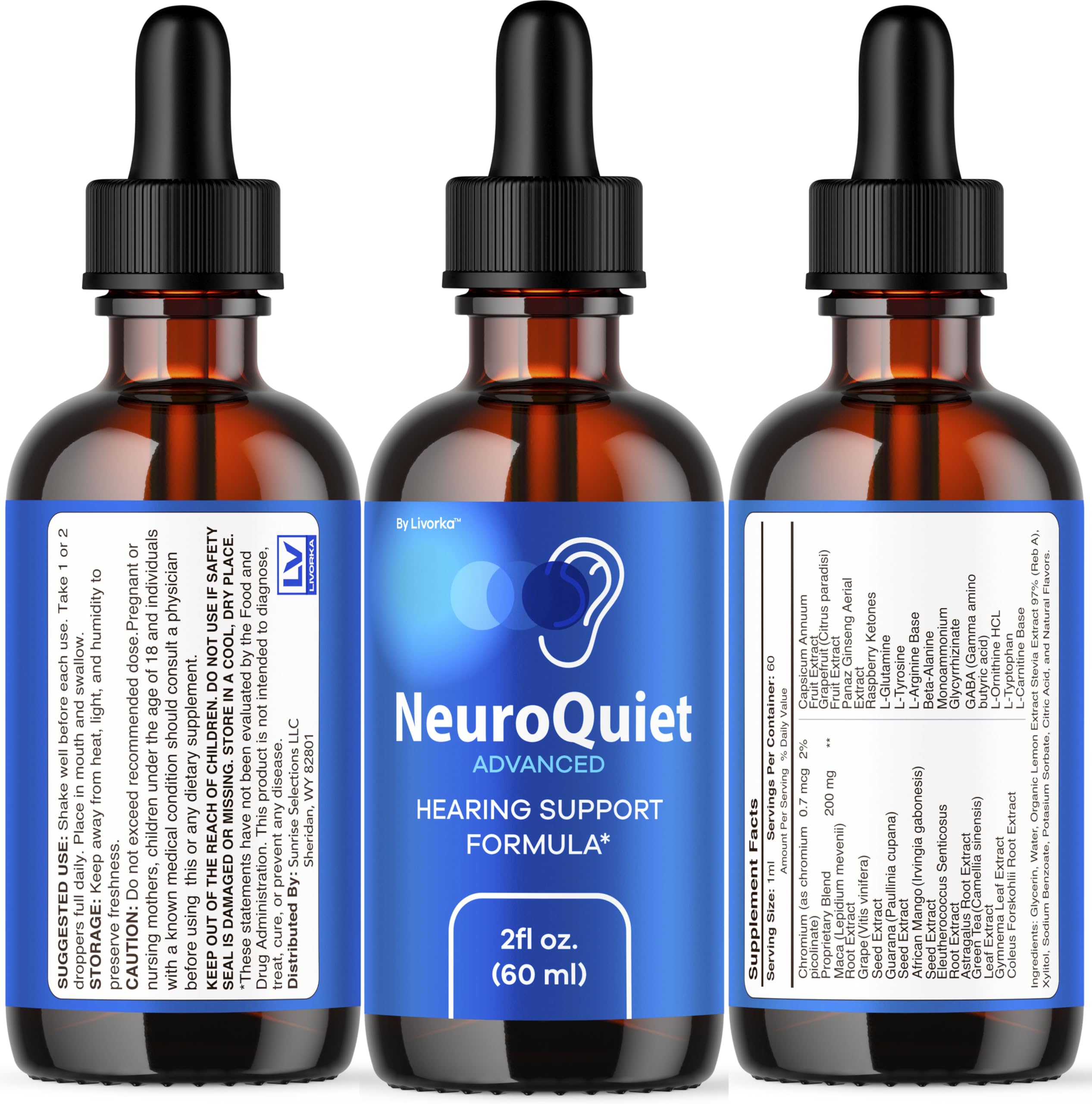 LIVORKA NeuroQuiet Drops usage scene showing routine at home