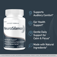 LIVORKA Neurosilence bottle back highlighting GMP and safety features