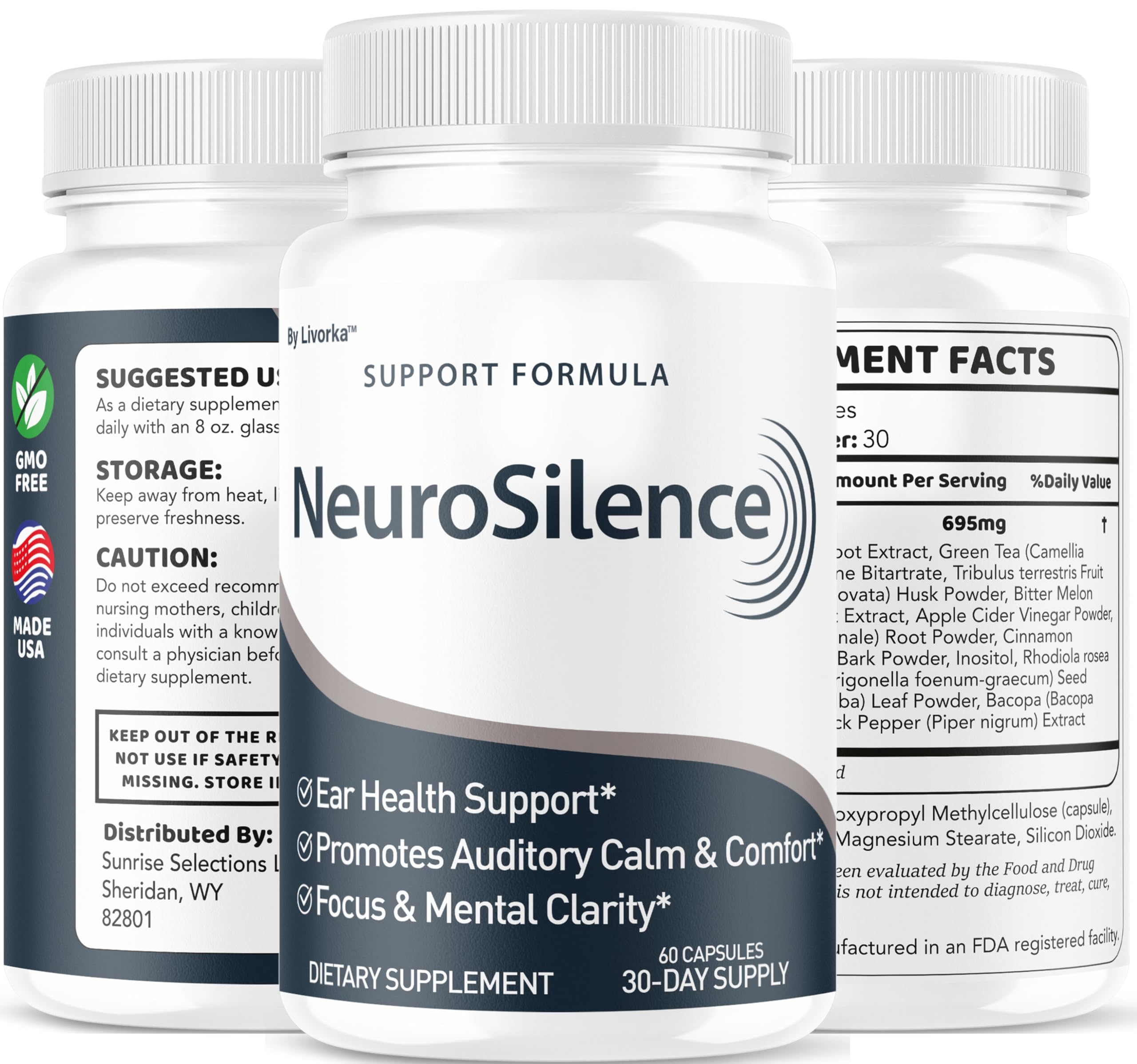 LIVORKA Neurosilence produced in the USA to inspire trust and quality