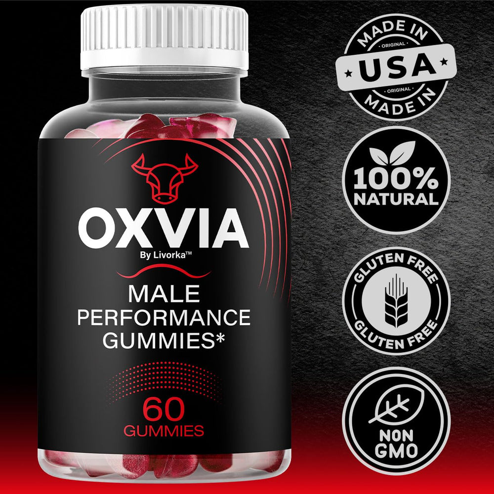 LIVORKA Oxvia gummies closeup emphasizes chewy texture and fruity flavor.
