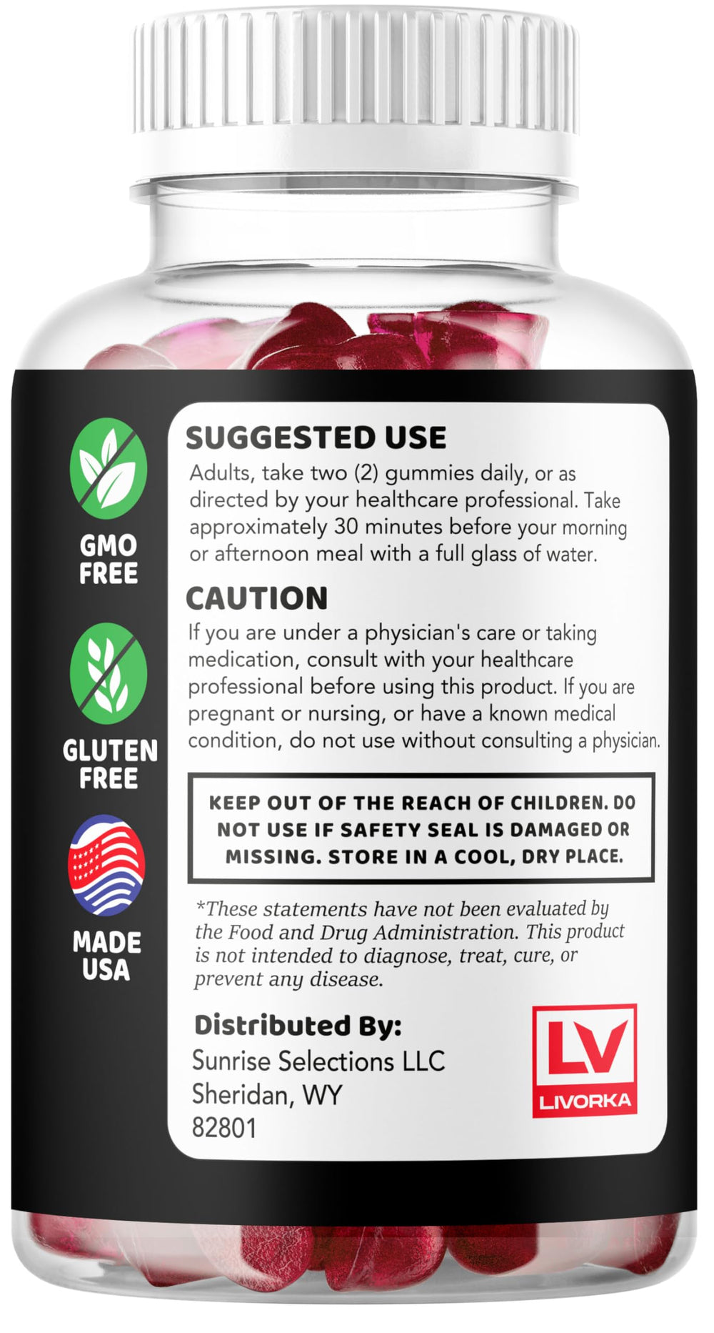 LIVORKA Oxvia gummies pour shot demonstrates quick, convenient dosage.