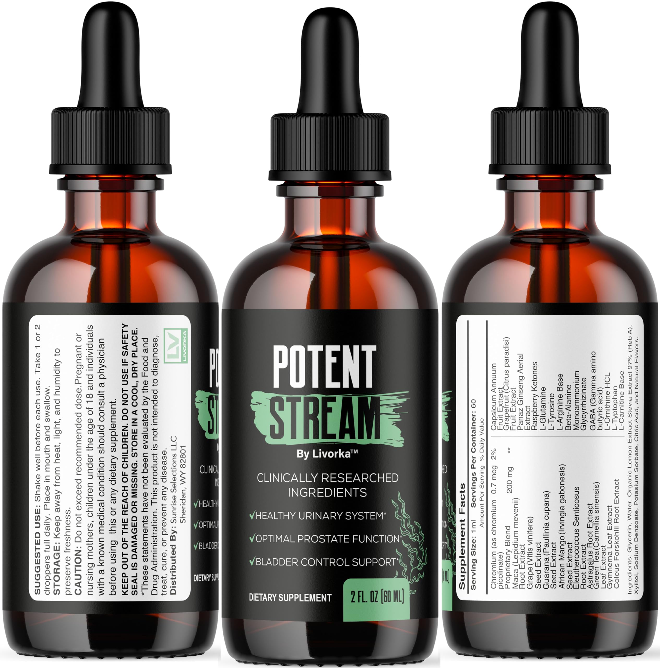 LIVORKA Potent Stream lifestyle shot showing convenient supplementation