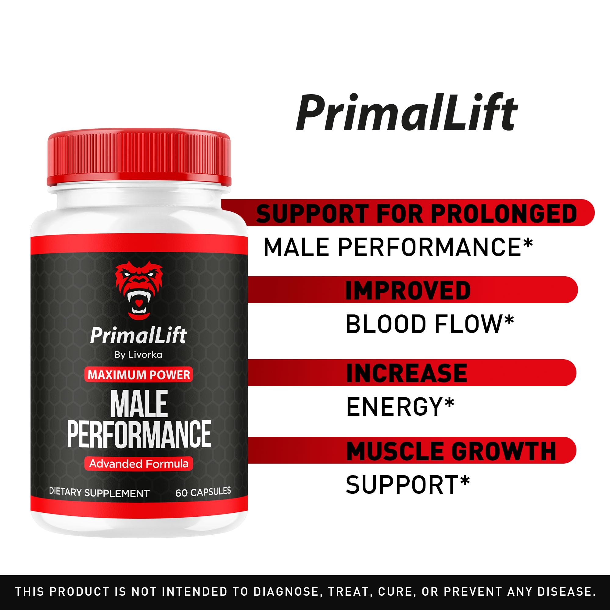 LIVORKA Primal Lift ingredient list features natural extracts for balanced wellness.