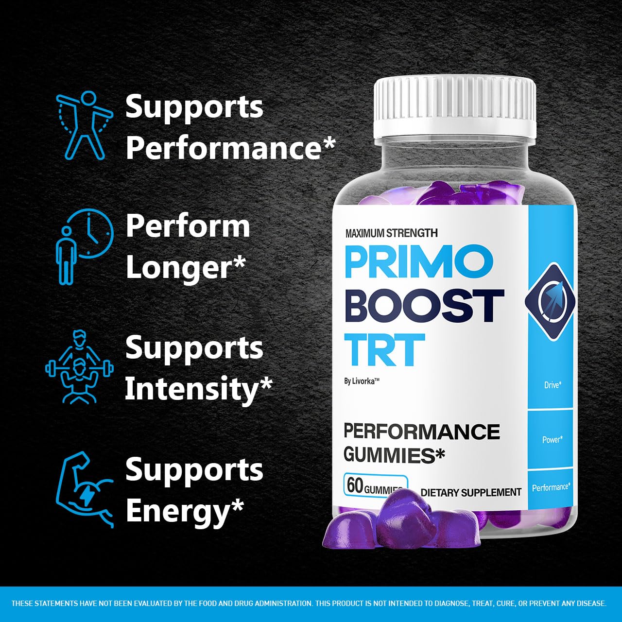 LIVORKA Primo Boost bottle closeup highlighting tasty and convenient use