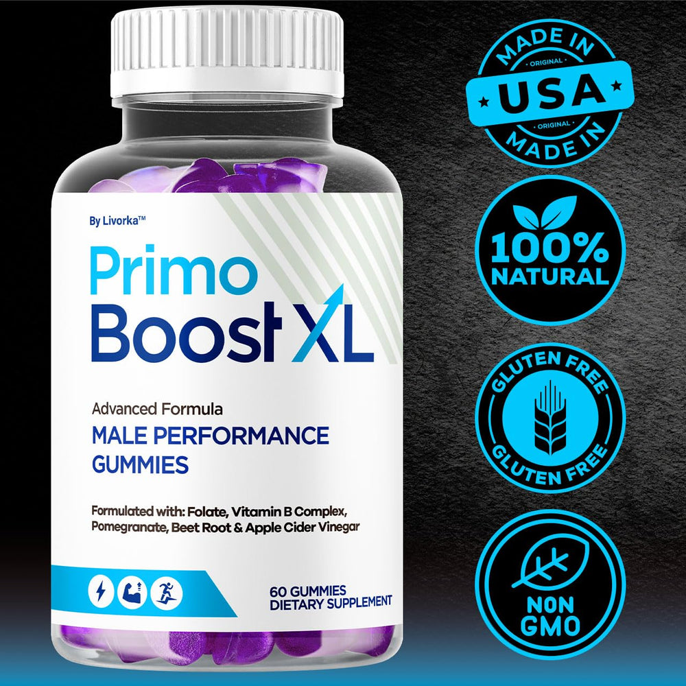 LIVORKA Primo Boost XL bottle beside workout gear suggests performance support.