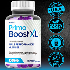 LIVORKA Primo Boost XL bottle beside workout gear suggests performance support.