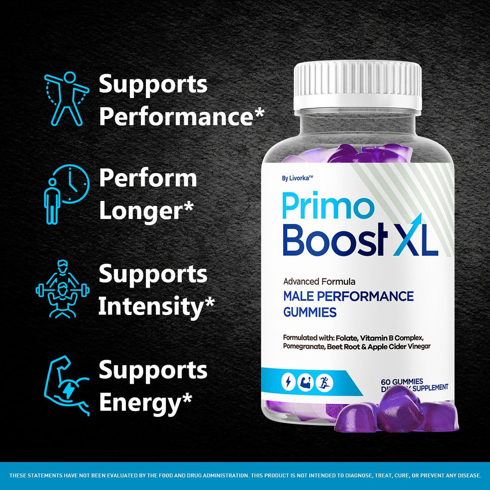 LIVORKA Primo Boost XL Gummies pack highlights convenient daily use.