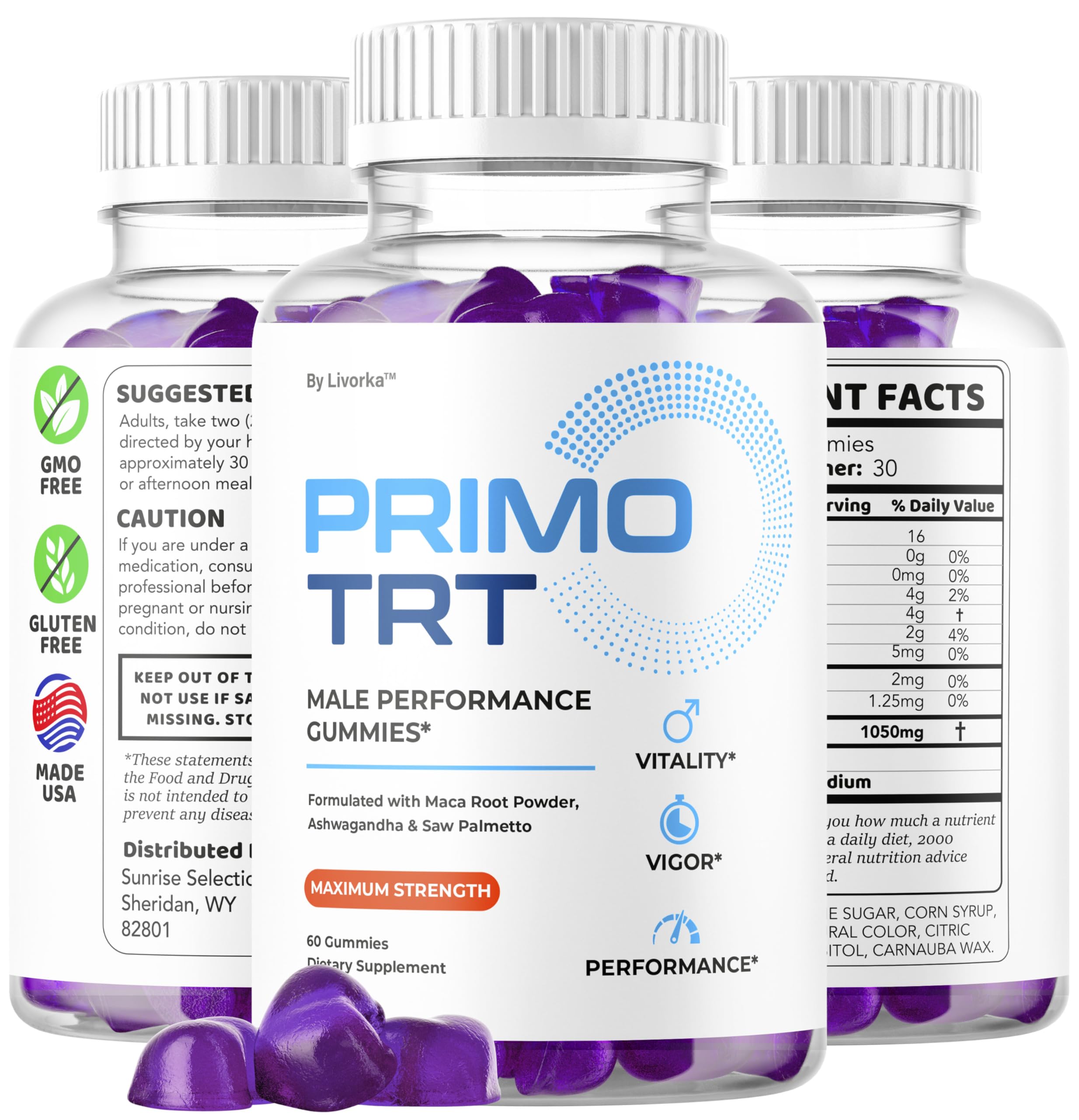 LIVORKA Primo TRT Gummies daily routine placement suggests effortless integration into lifestyle.