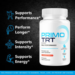 LIVORKA Primo TRT pills bottle side, convenient 3-month supply