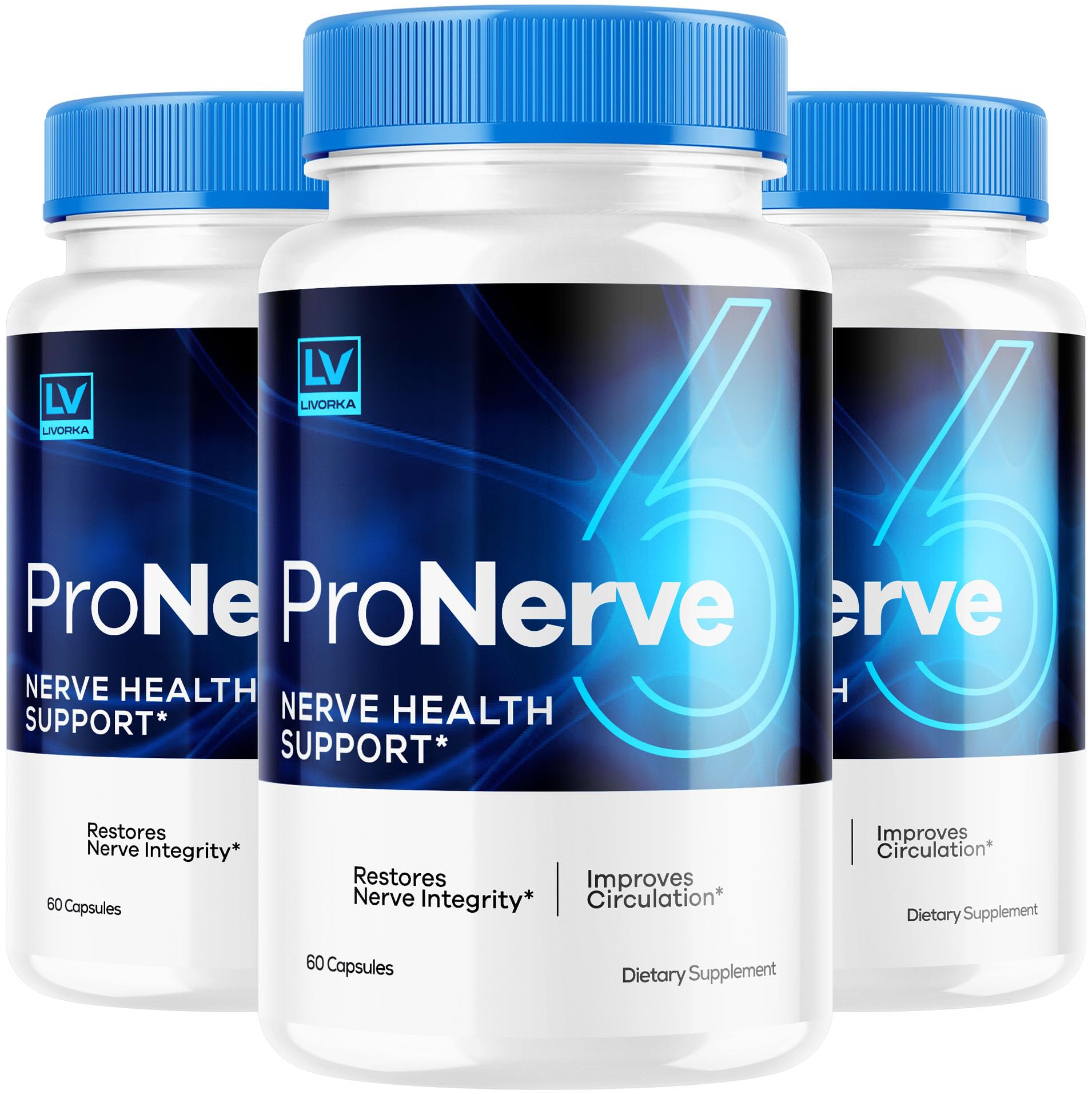 LIVORKA Pronerve 6 bottle front for easy daily use.