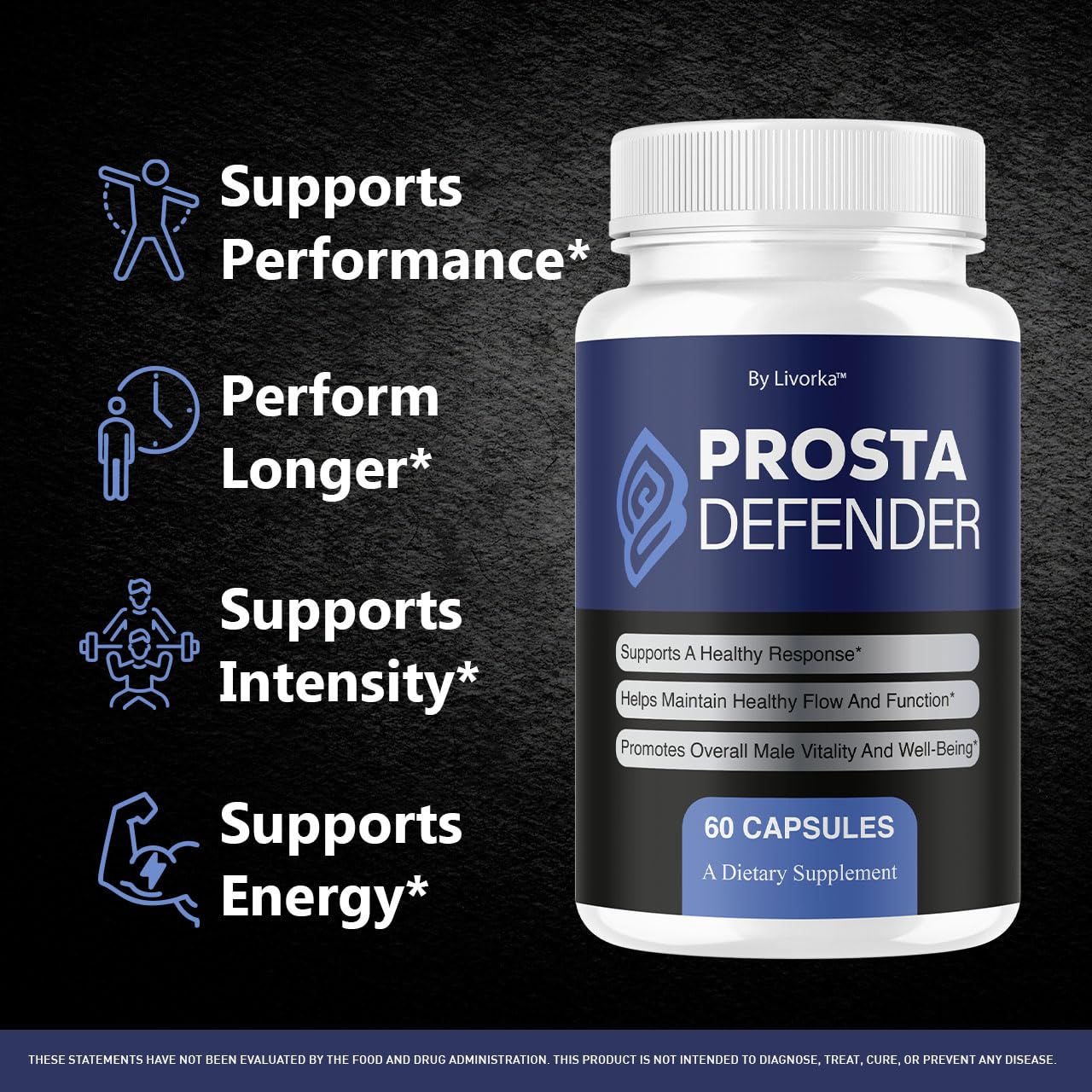 LIVORKA ProstaDefender bottle pouring capsules for routine consistency.