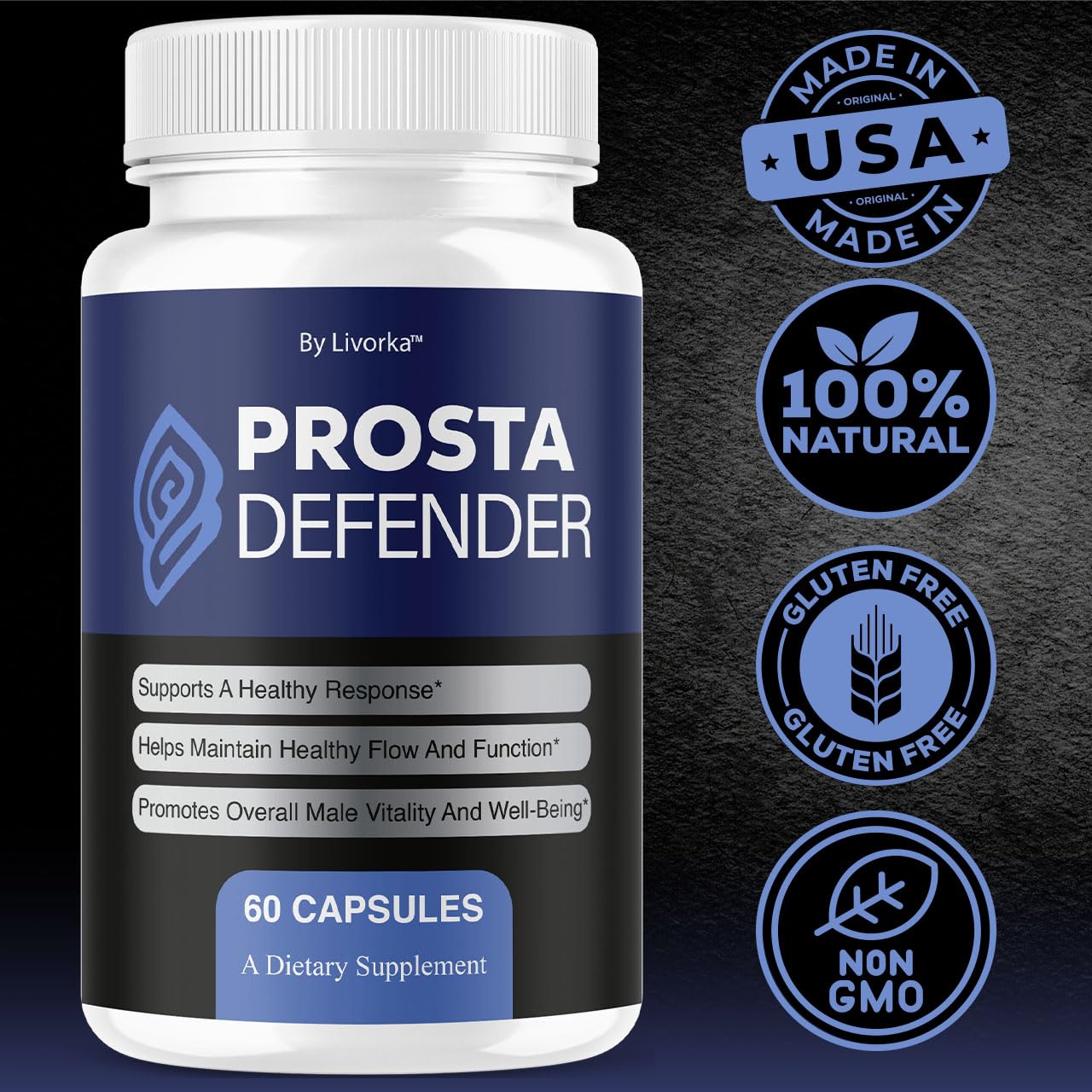 LIVORKA ProstaDefender capsules on a morning routine setup.