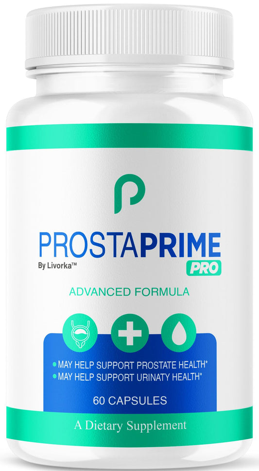 LIVORKA ProstaPrime Pro bottle front, premium packaging for daily wellness.