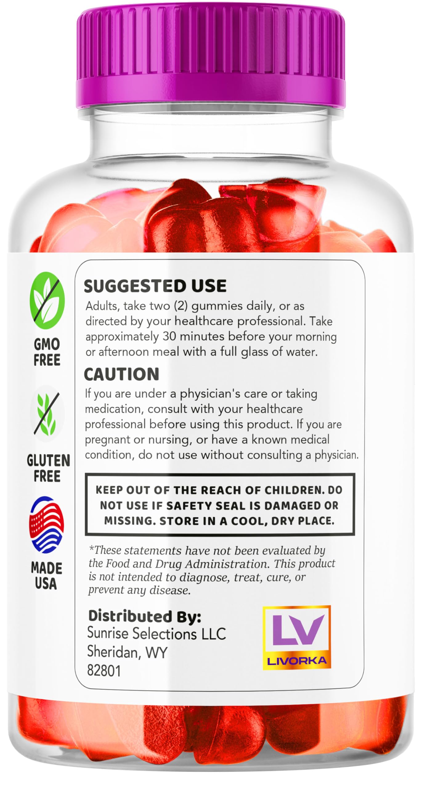 LIVORKA Proton Keto ACV Gummies ingredients highlight ACV and keto blend.