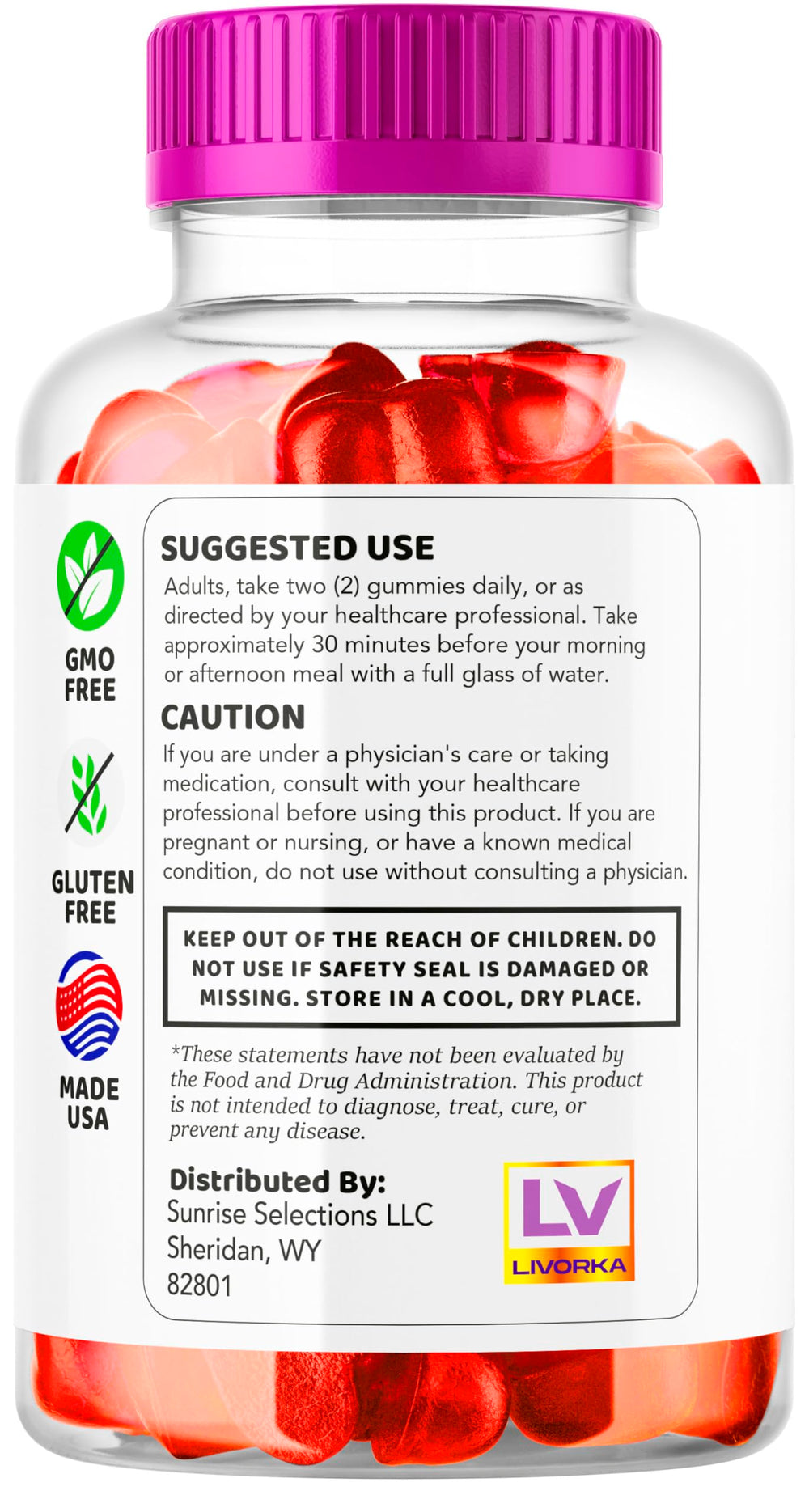 LIVORKA Proton Keto ACV Gummies ingredients highlight ACV and keto blend.
