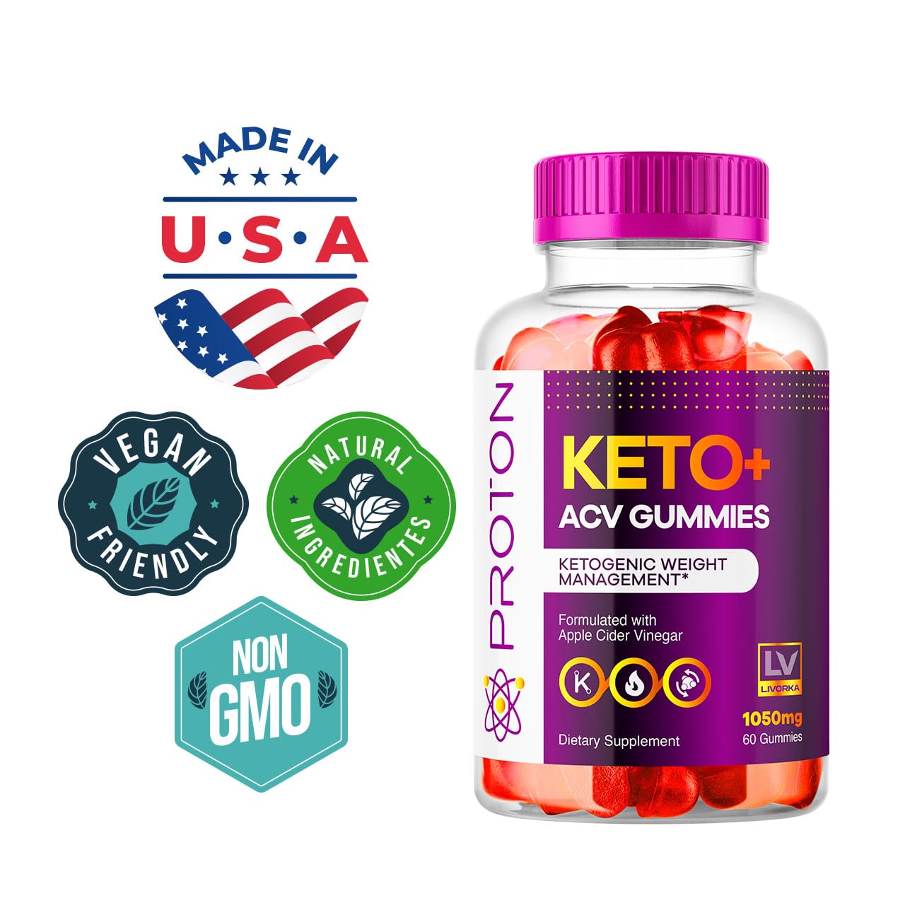 LIVORKA Proton Keto ACV Gummies serving ideas suggest daily two-gummy routine.
