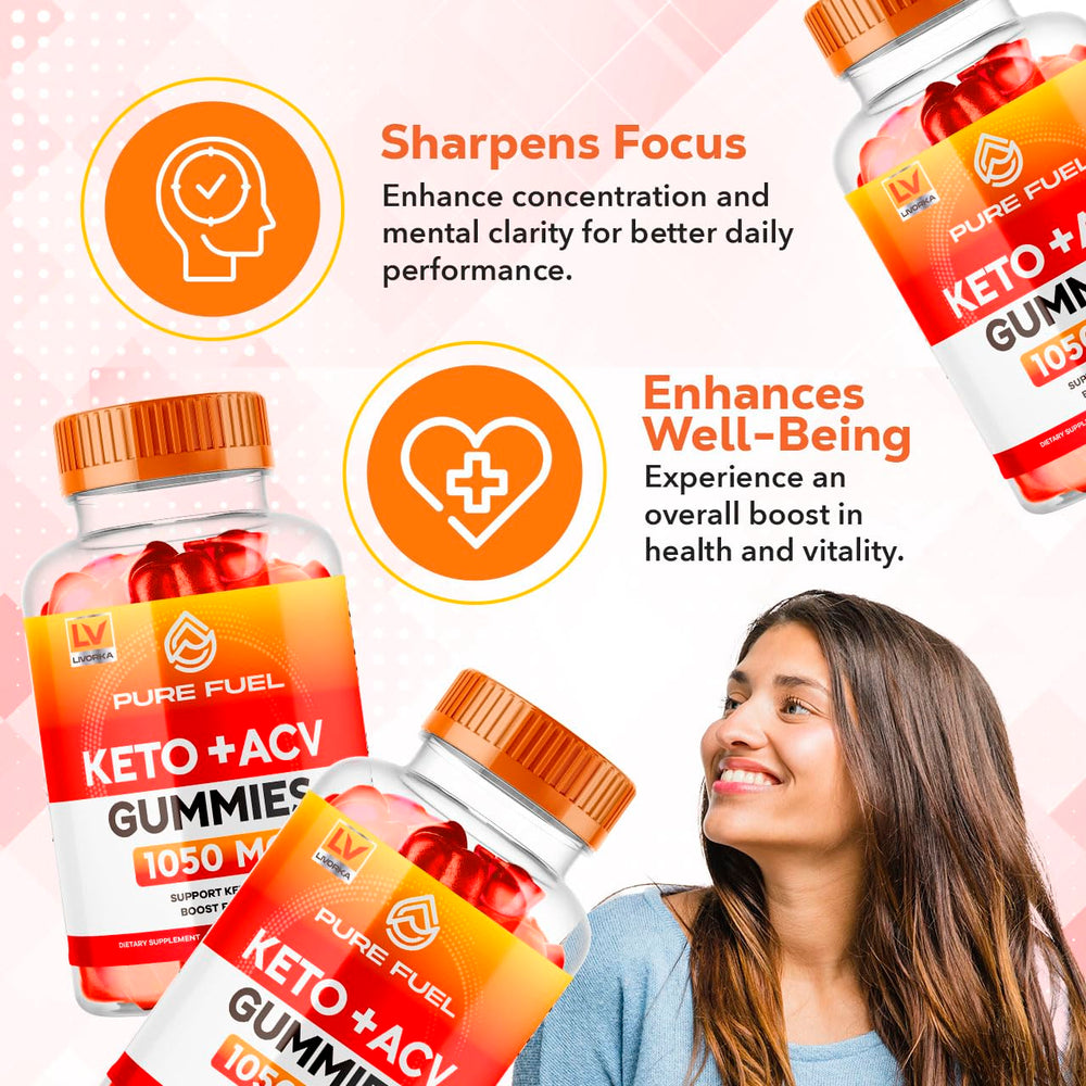 LIVORKA Pure Fuel ACV Gummies bottle highlighting tangy flavor option
