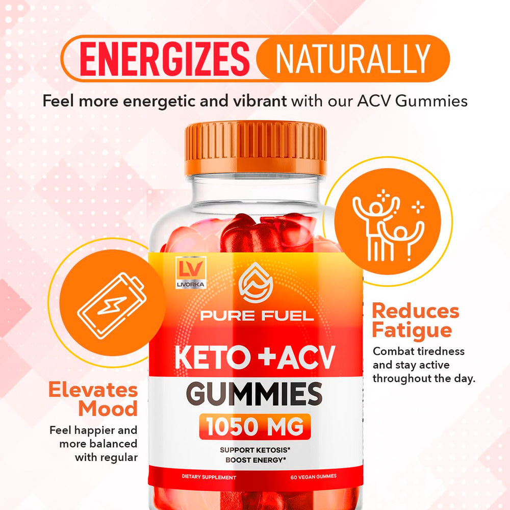 LIVORKA Pure Fuel Keto Gummies bottle back with nutrition details