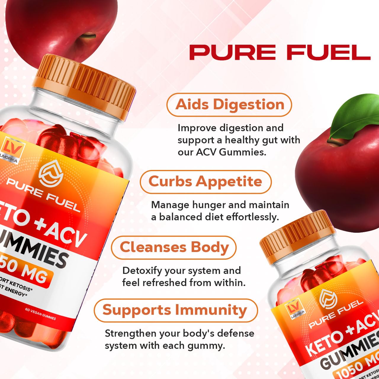 LIVORKA Pure Fuel Keto Gummies packets for on-the-go snacking