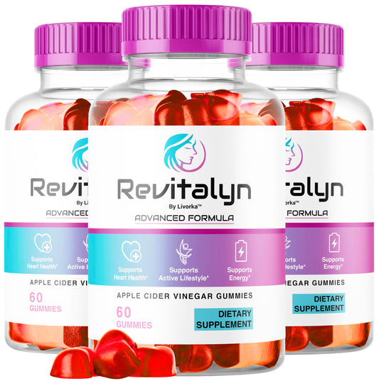 LIVORKA Revitalyn Apple Cider Gummies bottle on a bright surface for daily skin support.