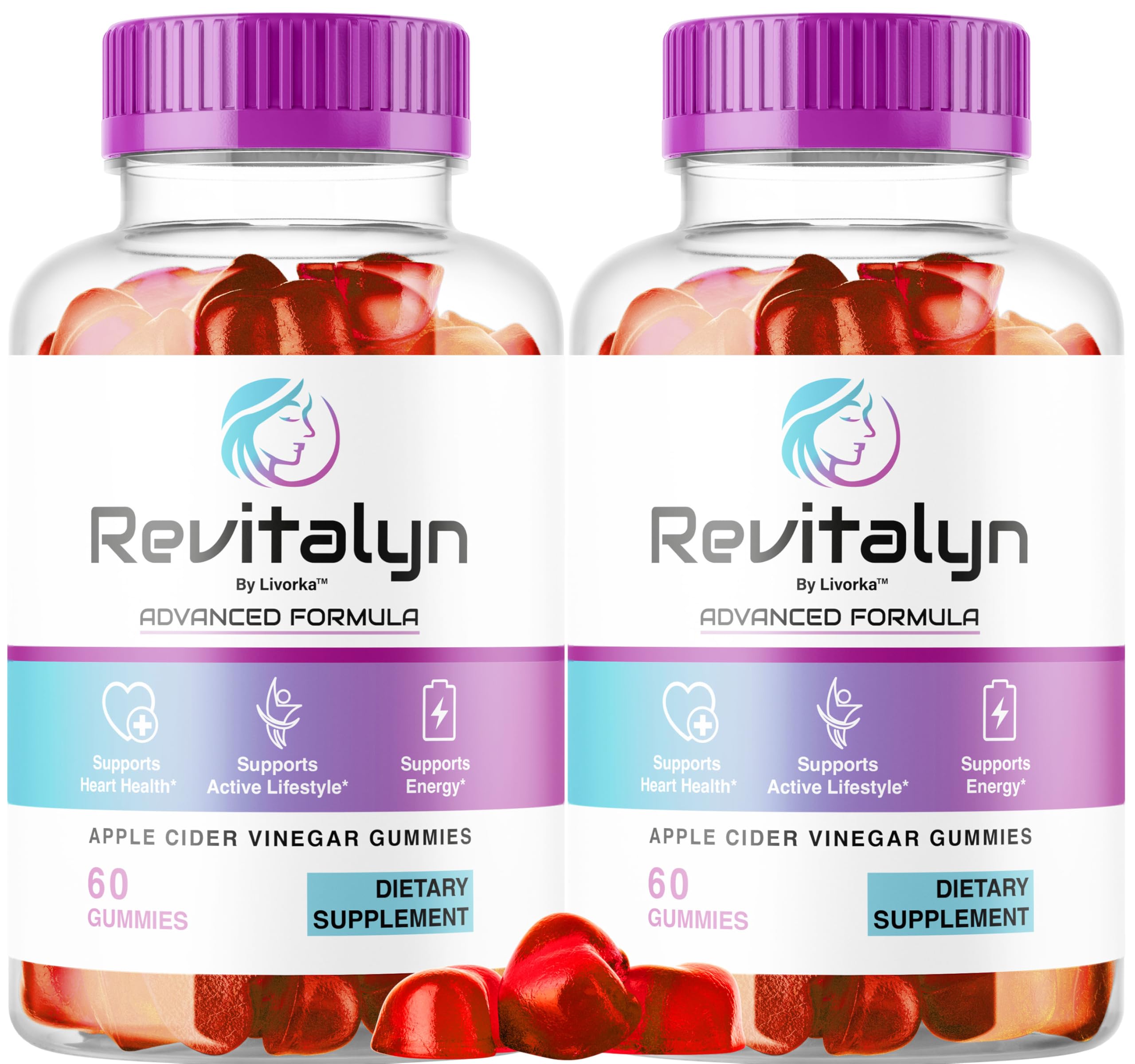LIVORKA Revitalyn Gummies bottle front with label highlighting skin health support.