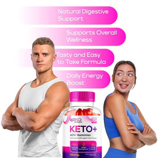 LIVORKA Ripped Results Keto + ACV gummies twin-pack highlights keto-friendly snack option.