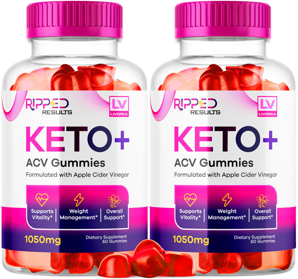 LIVORKA Ripped Results Keto Plus gummies bottle close-up for easy daily use.