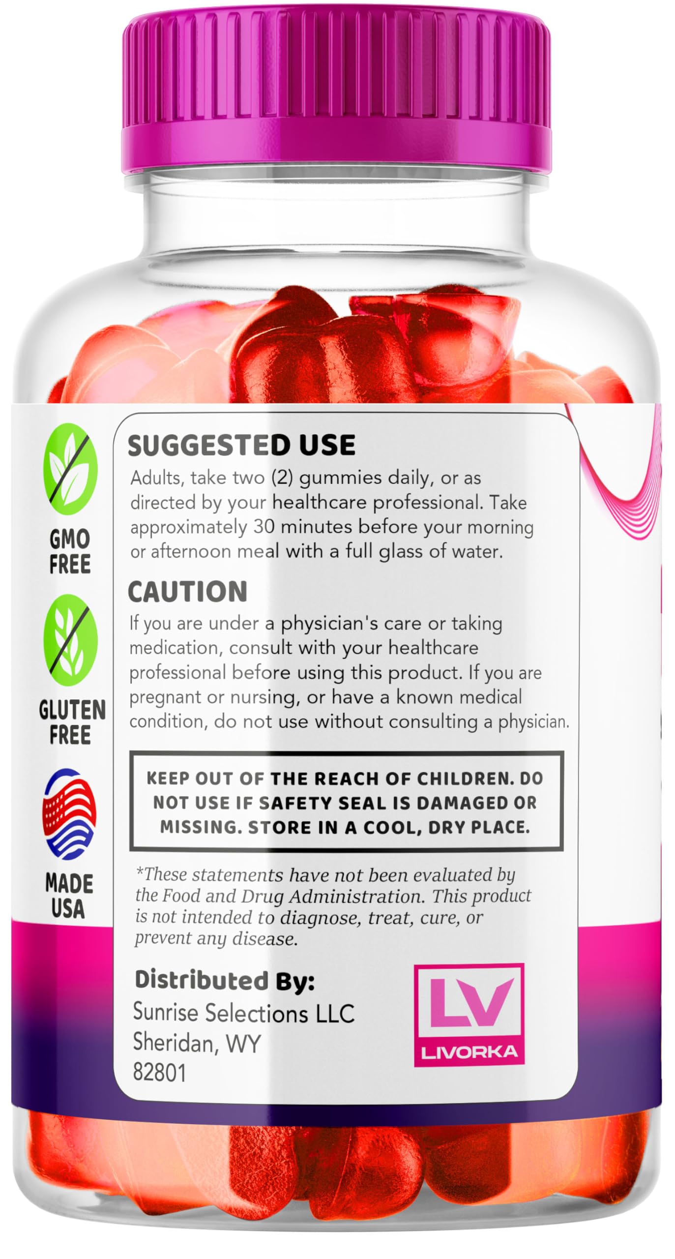 LIVORKA Ripped Results packaging with fresh fruit for on-the-go snacking.