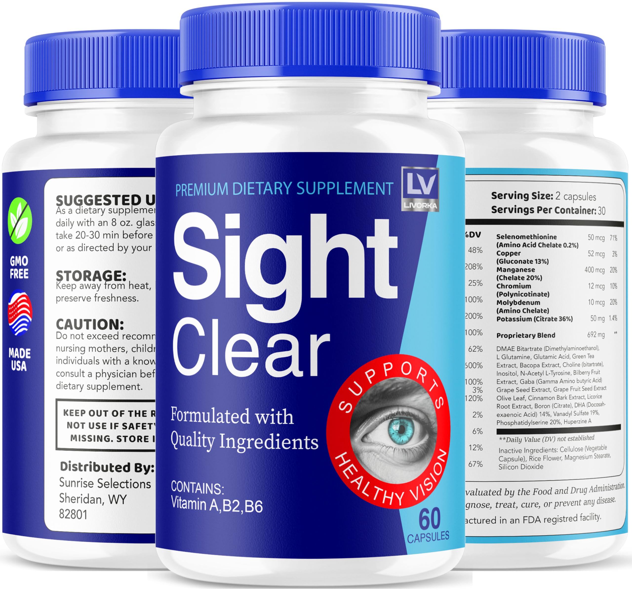LIVORKA Sight Clear bottle beside a glass, ready for dosing