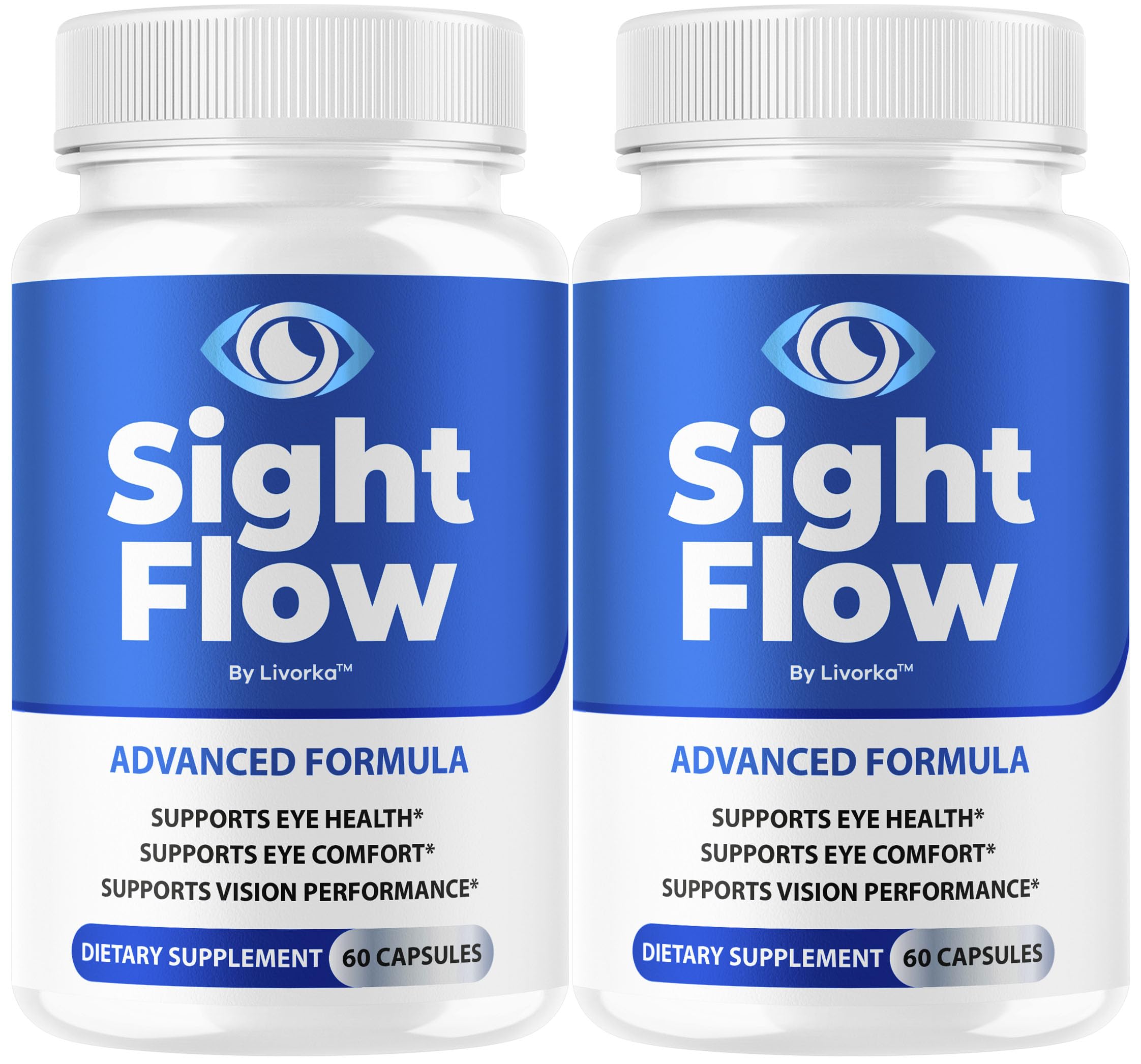 LIVORKA Sight Flow Eye Capsules bottle front for daily eye support.